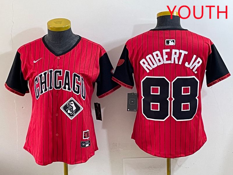 Youth 2025 Chicago White Sox #88 Robert jr Red Joint Name Nike MLB Jersey style 15->youth mlb jersey->Youth Jersey